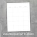 Monthly Planner Printable Insert Erin Condren Style Neutral Undated ...
