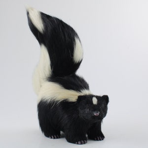 SKUNK FUR FIGURINE Realistic Handmade Figurine