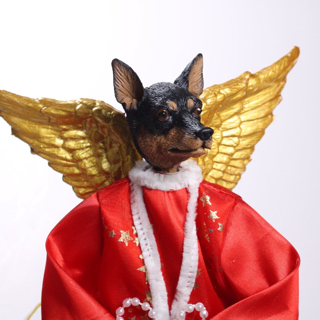 Minature Pinscher, Black Christmas Tree Toppers and Shelf Decor Etsy