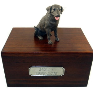 Labrador Retriever, Chocolate  Beautiful Paulownia Medium Personalized Wooden Pet Urns