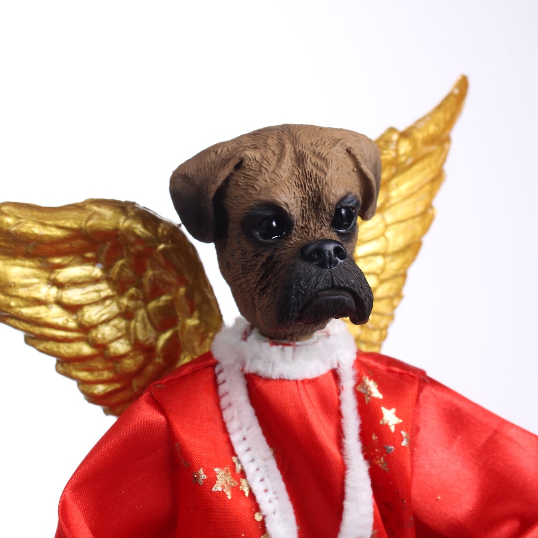 Boxer Uncropped, Tawny Christmas Tree Toppers and Shelf Decor Etsy