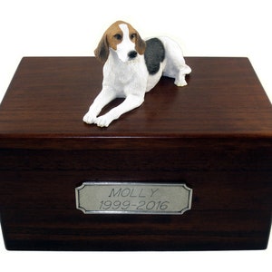 American Foxhound Beautiful Paulownia Medium Personalized Wooden Pet Urns