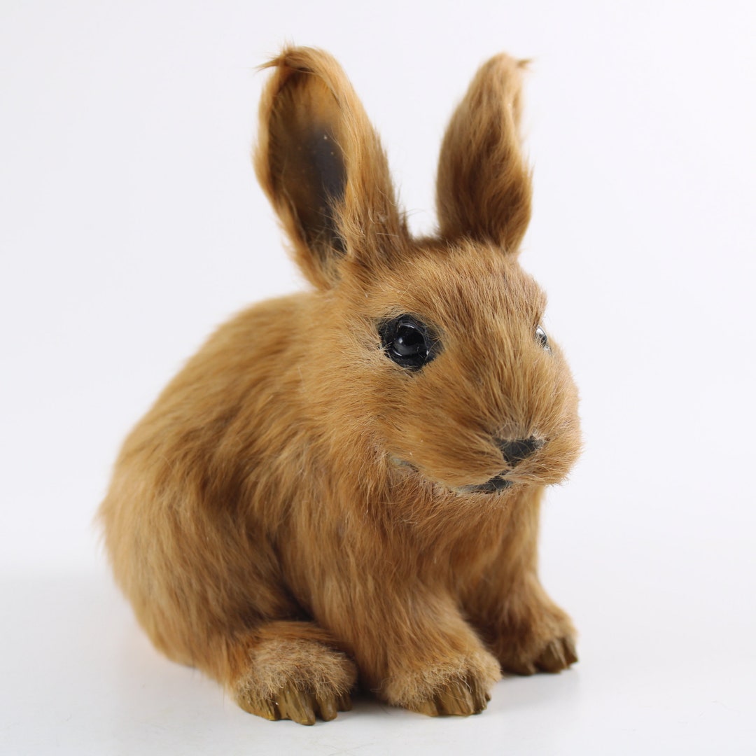 Realistic Furry Rabbit Rabbit, Brown Realistic Fur Figurine - Etsy