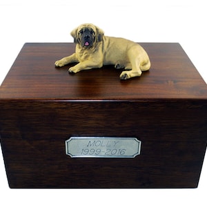 Mastiff Beautiful Paulownia Large Personalized Wooden Pet Urns