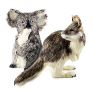 Koala & Kangaroo FUR FIGURINES 2 for the price 1 Realistic Handmade Figurine