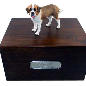Saint Bernard Smooth Coat Beautiful Paulownia Large Personalized Wooden Pet Urns