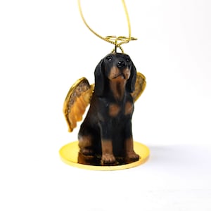 Coonhound, Black and Tan Collectable Hanging Christmas Ornaments
