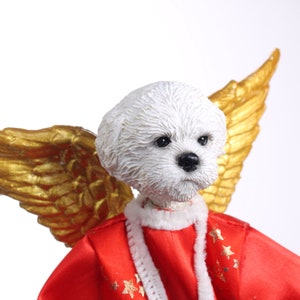 Shih Tzu Puppy Cut, White CHRISTMAS Tree Toppers and Shelf Decor