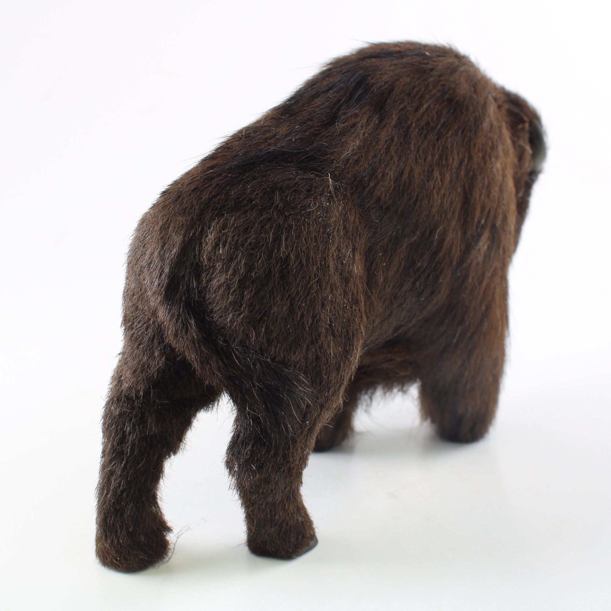 BUFFALO FUR FIGURINE Soft Animal Statue Unique Gift for Etsy