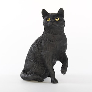 Black Shorthair Tabby Cat Figurines