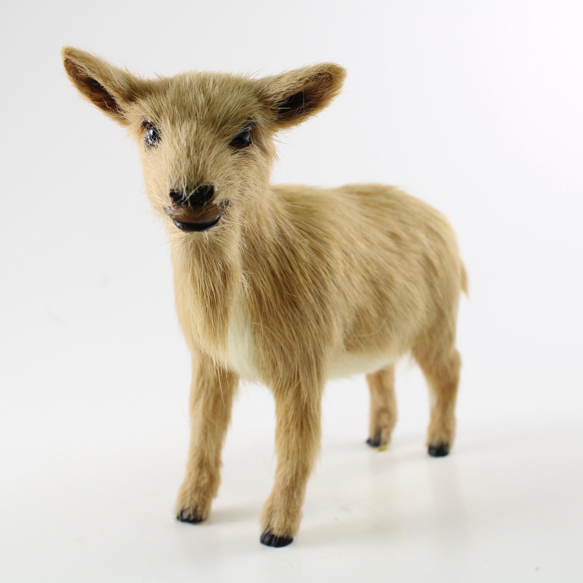 Brown GOAT FUR FIGURINE Soft Animal Statue Unique Gift for Etsy