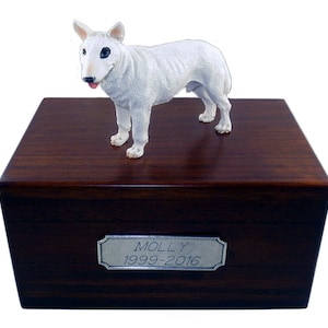 Bull Terrier Beautiful Paulownia Medium Personalized Wooden Pet Urns