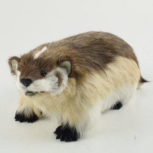 BADGER FUR FIGURINE Realistic Handmade Figurine