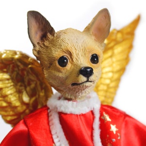 Chihuahua, Tan and White Christmas Tree Toppers and Shelf Decor