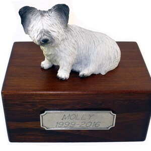 Skye Terrier Beautiful Paulownia Medium Personalized Wooden Pet Urns