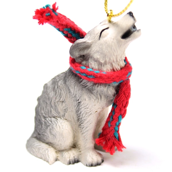Wolf, Gray Collectable Hanging Christmas Ornaments