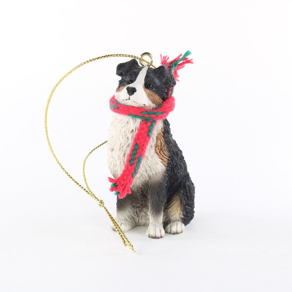 Australian Shepherd, Tri-color Docked Collectable Hanging Christmas Ornaments