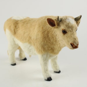Guernsey BULL FUR FIGURINE Realistic Handmade Figurine