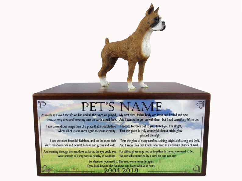 realistic memorial keepsake for your dog Personalized Boxer urn pet and best friend