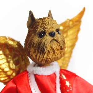 Brussel Griffon, Red CHRISTMAS Tree Toppers and Shelf Decor