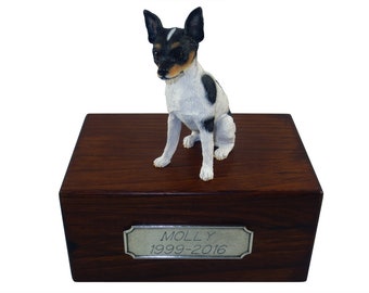 Rat Terrier Beautiful Paulownia Small Wooden Pet Urns