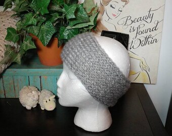 Gray soft knit headband