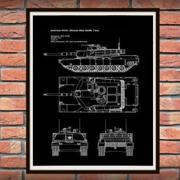 Abrams A1M1 America corazzato carro armato lavagna stampa, carro armato americano, serbatoio Poster, carro armato corazzato ragazzi arredamento camera, arte di serbatoio, serbatoio schematico stampa