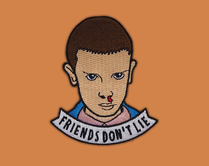 Friends don't lie iron-on Embroidered Patch 7cmx5,5cm 2.75x2.16 afbeelding 3