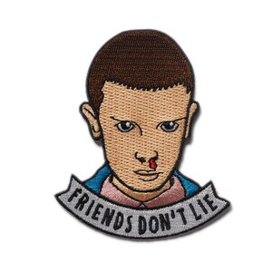 Friends don't lie iron-on Embroidered Patch 7cmx5,5cm 2.75x2.16 afbeelding 2