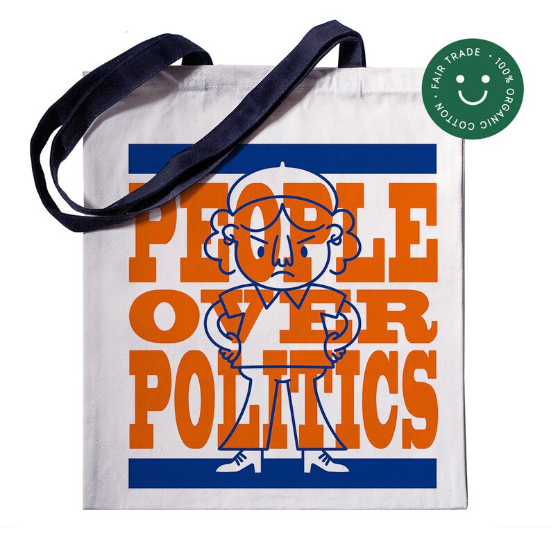 People Over Politics Organic Cotton heavy tote bag image 1