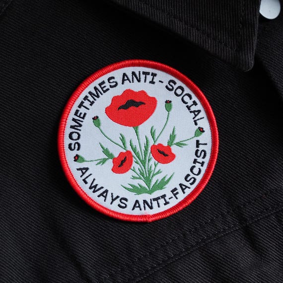 Sometimes Anti-Social, Always Anti-Fascist Iron-On Patch - Social Justice and Political Activism Protest Patch