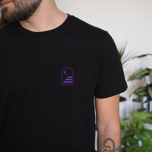 Into the Void - Unisex Embroidered Organic Cotton T-Shirt - Tattoo, Black Sabbath
