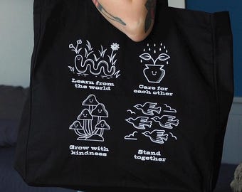 Make a Change - Organic Heavy Cotton Canvas Maxi Tote Bag