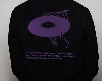 Take Care of Your Records - Organic Cotton black Long sleeve T-Shirt - vinyl records - collectors vinyl lovers - gift idea