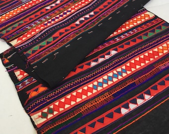 AKHA Handwoven Hmong algodón, Decorar tejido a mano Hmong algodón, Vintage cotton textiles, Akha tribu para corredor de mesa de Tailandia (AK1)