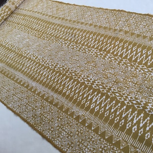 Extrabreite!!! 22 "breiter handgewebter Hmong-Baumwoll-Indigo-Batik-Stoff, Baumwolltextilien im Vintage-Stil, Tischläufer aus Thailand (EL5)