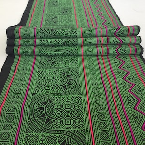 Sale!!!!!! Hmong cotton,vintage Batik fabric textiles,table runner,fabric textiles decorated embroidery Hmong hill tribe From Thailand(E3)