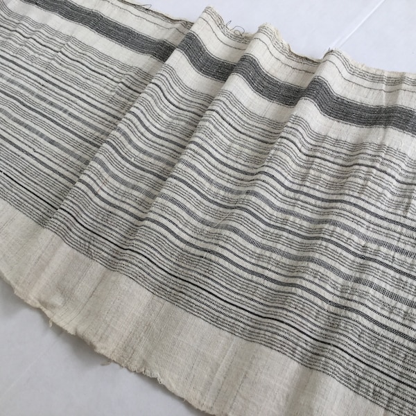 Sale!! 2.30 Meters long White Natural Hmong hemp fabric,vintage  hemp hand dyed Hmong hill tribe -Bed runner,Table runner from Thailand(MY2)