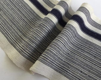 2 Meters long Natural Hmong hemp fabric,vintage hemp hand dyed Hmong hill tribe-Bed runner,old Hemp,Table runner from Thailand(JU13)