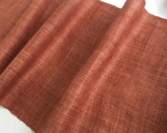 2.20 Meters Long Brown Hmong natural hemp fabric, vintage  hemp hand dyed Hmong hill tribe -Bed runner ,Table runner, Best textile (BROW12)