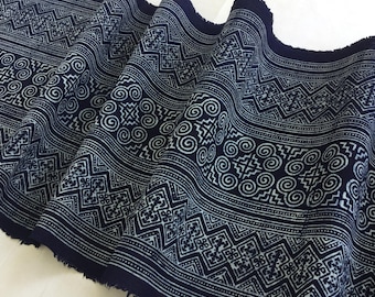 Precio de impacto!!!!! Tela batik índigo de algodón Hmong tejida a mano de 2,45 metros de largo, textiles de algodón de estilo vintage, camino de mesa de Tailandia (OT1)
