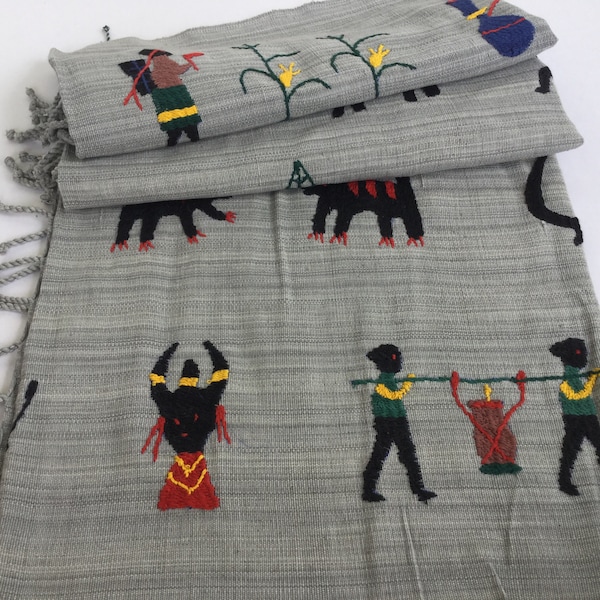Sale!!!! 1.64 Meters Long "NAGA" Handwoven Hmong cotton, Hmong cotton, Vintage cotton textiles, Naga table runner from Thailand(NGG47)