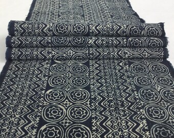 Precio de choque!!!!!! 2.5 metros de largo tejido a mano Hmong algodón Indigo Batik tela, textiles de algodón estilo vintage, corredor de mesa de Tailandia(M93)