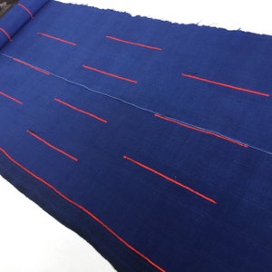 2.30 Meters Long Blue Vintage Hmong hemp Fabric ,Batik fabric textiles, Handwoven Hmong hemp fabric form Thailand( BK55)