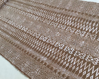 Extra width!!! 22" wide Handwoven Hmong cotton Indigo Batik fabric, Vintage style cotton textiles, Table runner From Thailand(EL1)