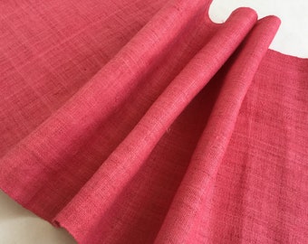 2.30 Meters Long Pink Hmong natural hemp fabric, vintage  hemp hand dyed Hmong hill tribe -Bed runner ,Table runner, Best textile (W3)