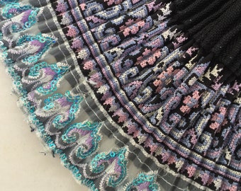 4.40 Meter Hmong cotton,vintage Batik fabric textiles,Hmong cross stitch,fabric textiles decorated embroidery Hmong hill tribe from Thailand