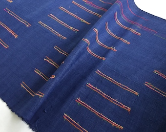Tela de cáñamo Hmong vintage azul de 2,20 metros de largo, tejido batik, tejido de cáñamo Hmong tejido a mano de Tailandia (AZUL1)