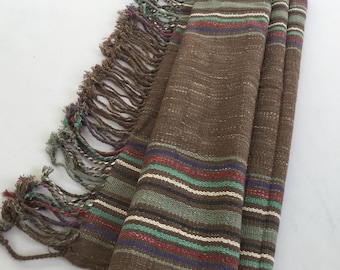 Handwoven Hmong Cotton Fabric: Brown Batik Textile (1.50 Meters Long)