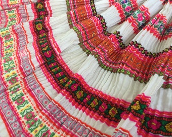2.50 Meters Long Hmong old nylon, Batik fabric, Vintage nylon textiles, Nylon Table runner, Hmong skirt from Thailand(Q1)